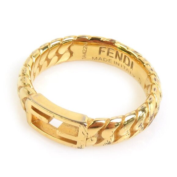 Auth FENDI Ring Gold Metal - Picture 10 of 15